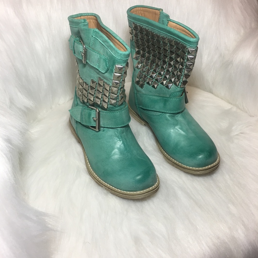 MAA Girls Leather Boots- Harley Green Montata